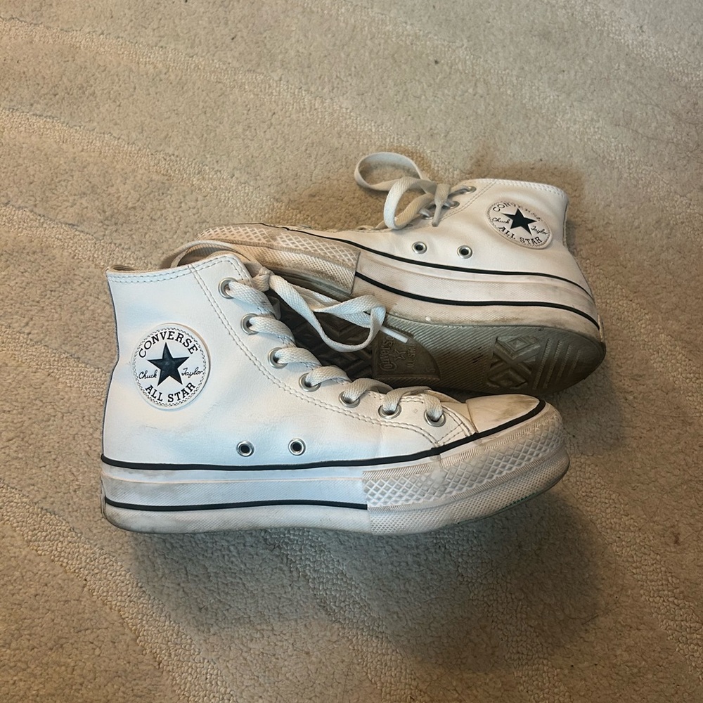 Leather Platform High Top Converse